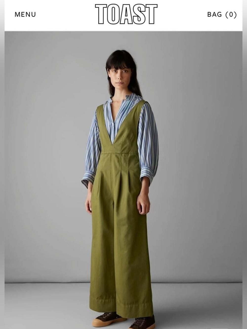 TOAST Olive V-Neck Wide Leg Jumpsuit